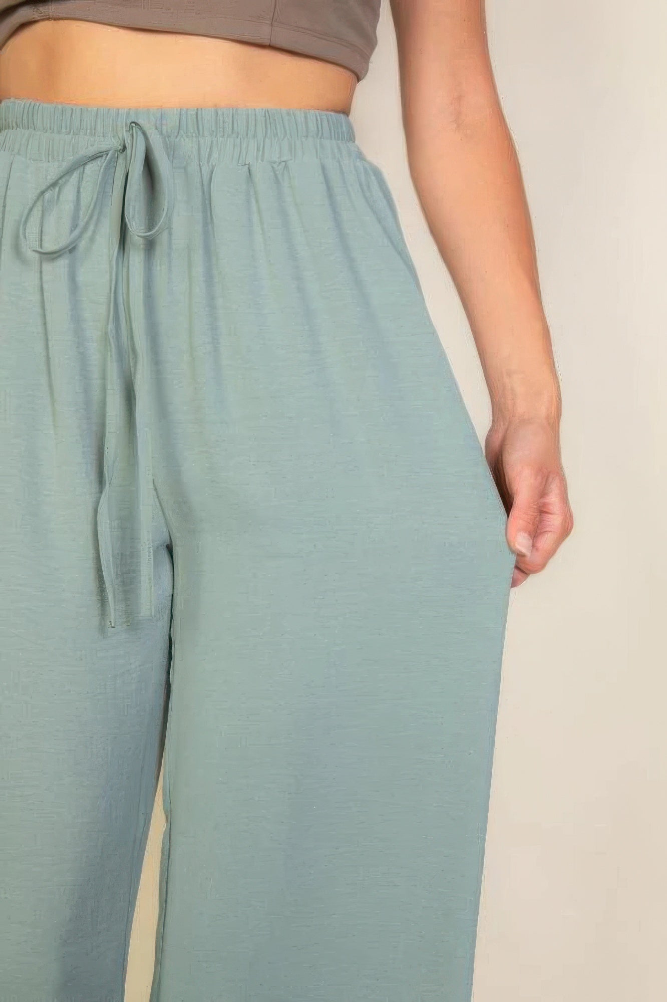 Drawstring Waist Wide Leg Minimalist Pants - Tigbul's Variety Fashion Shop