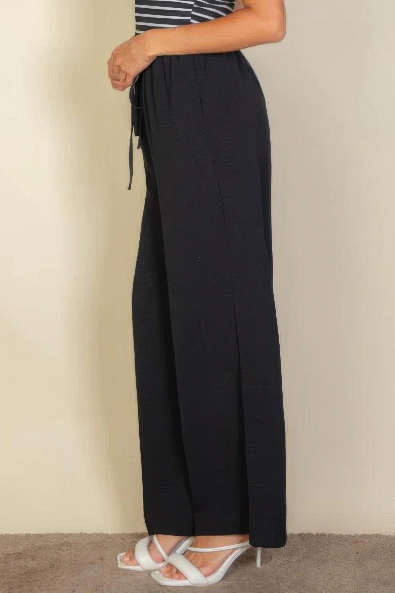 Drawstring Waist Wide Leg Minimalist Pants - Tigbul's Variety Fashion Shop