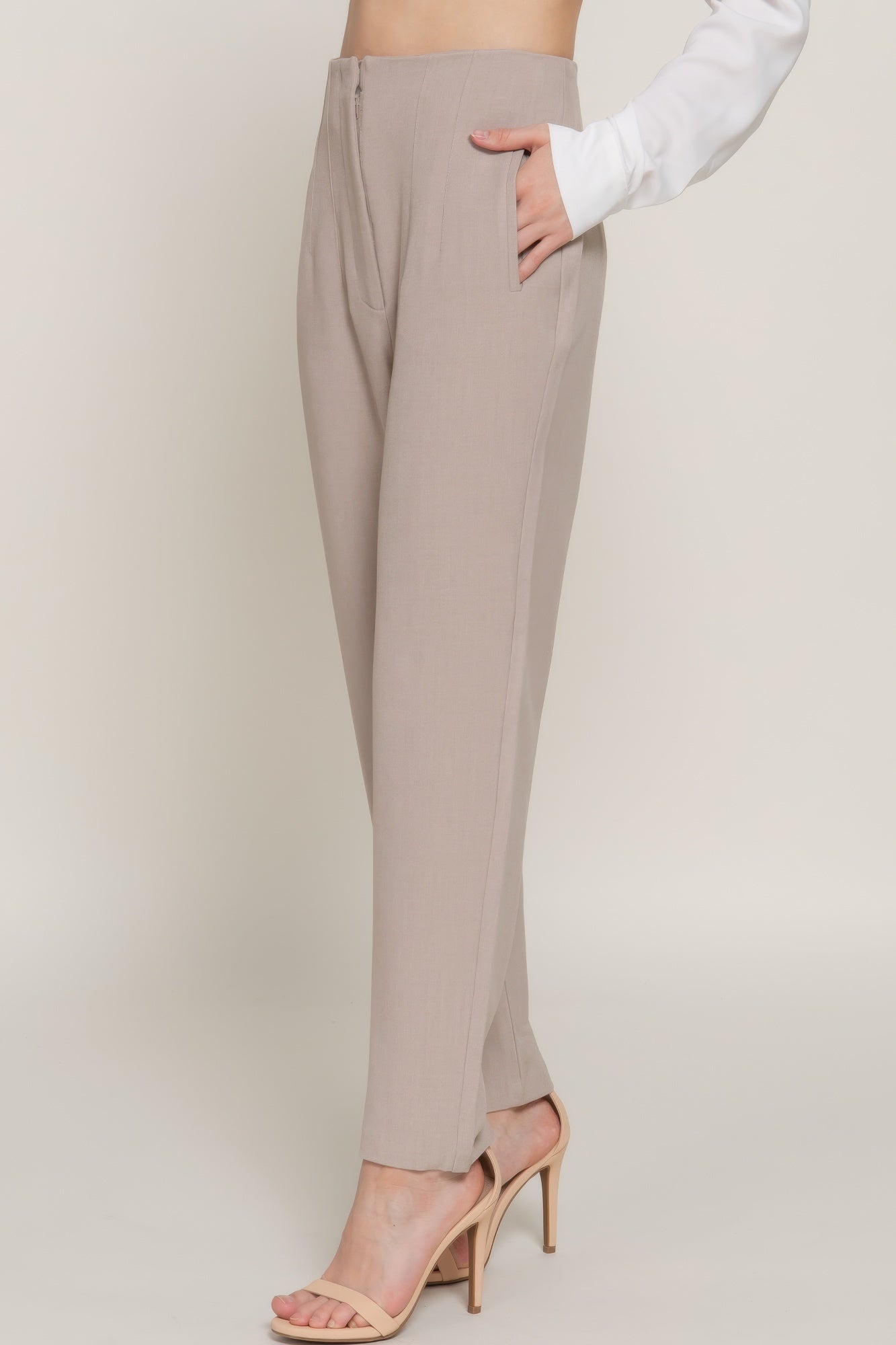 High Waist Pintuck Detail Long Pants - Tigbul's Variety Fashion Shop