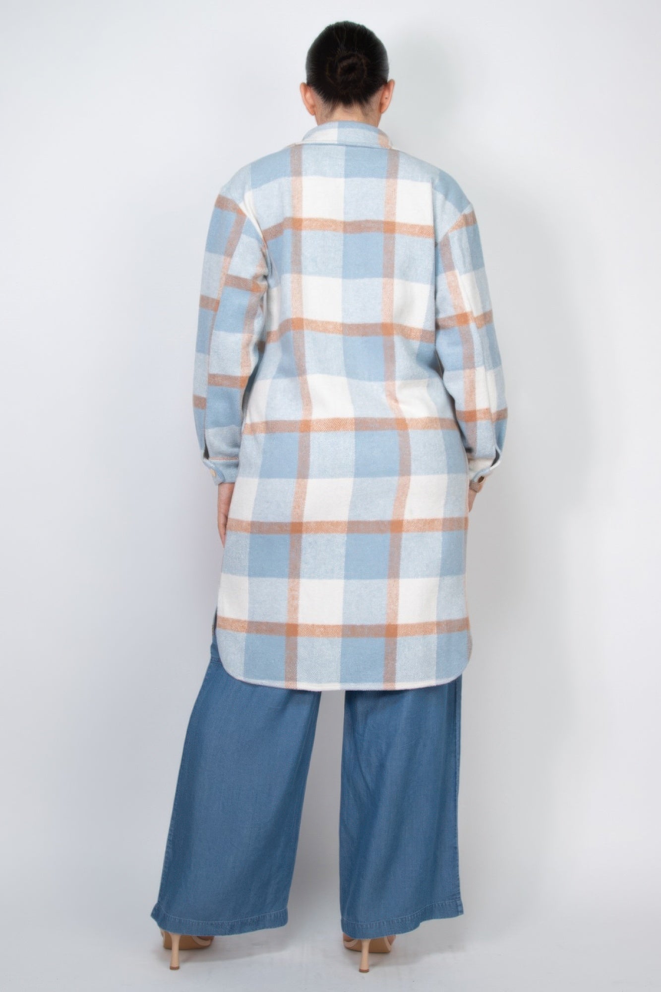 Plaid Buttoned Shacket Coat - Tigbul's Variety Fashion Shop