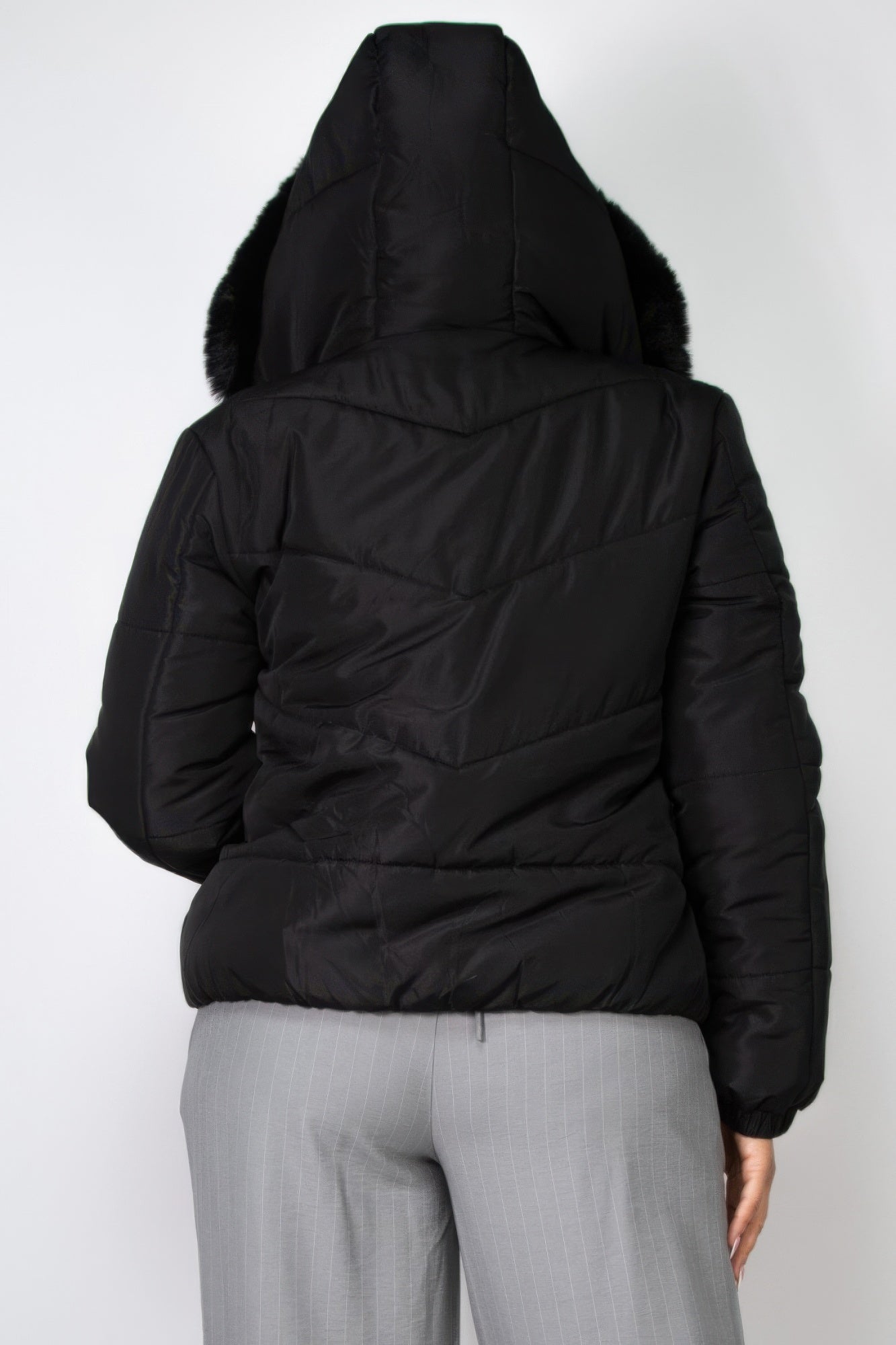 Insulated Zip-up Faux Fur Hooded Jacket - Tigbul's Variety Fashion Shop