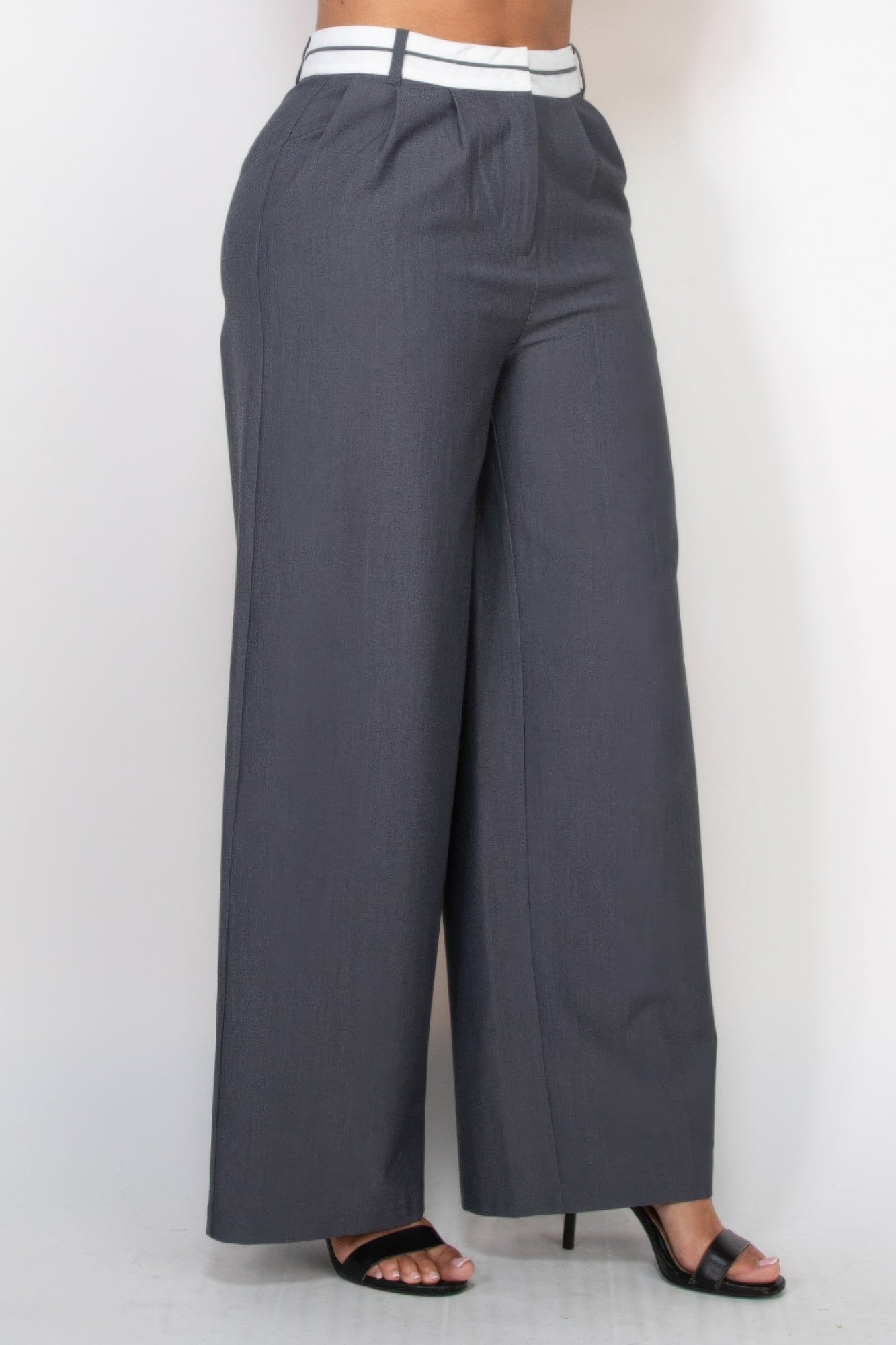 Pleated Double Waistband Pants - Tigbul's Variety Fashion Shop