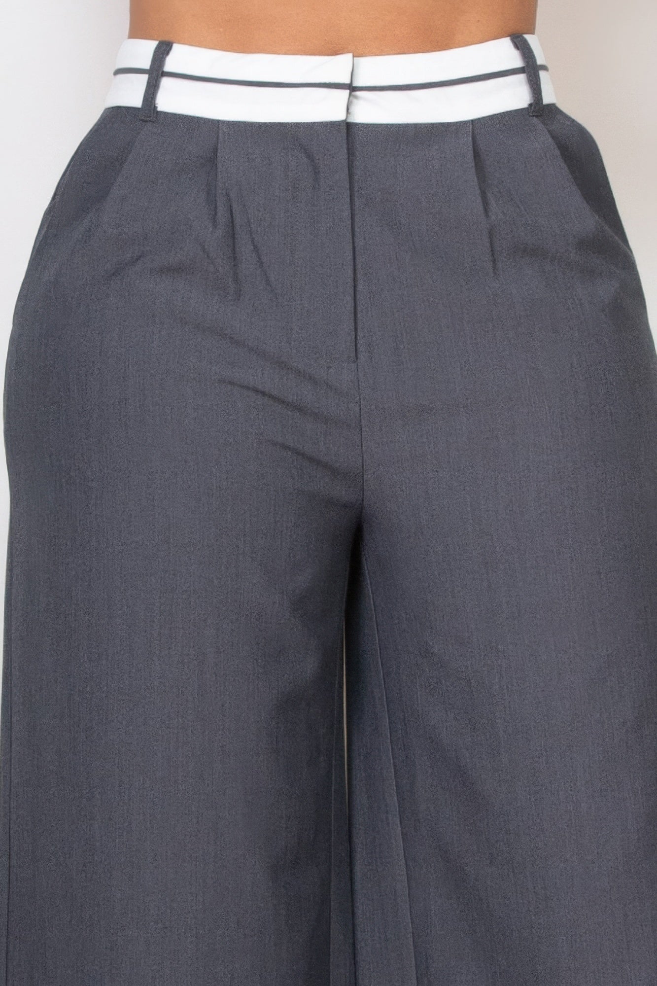 Pleated Double Waistband Pants - Tigbul's Variety Fashion Shop