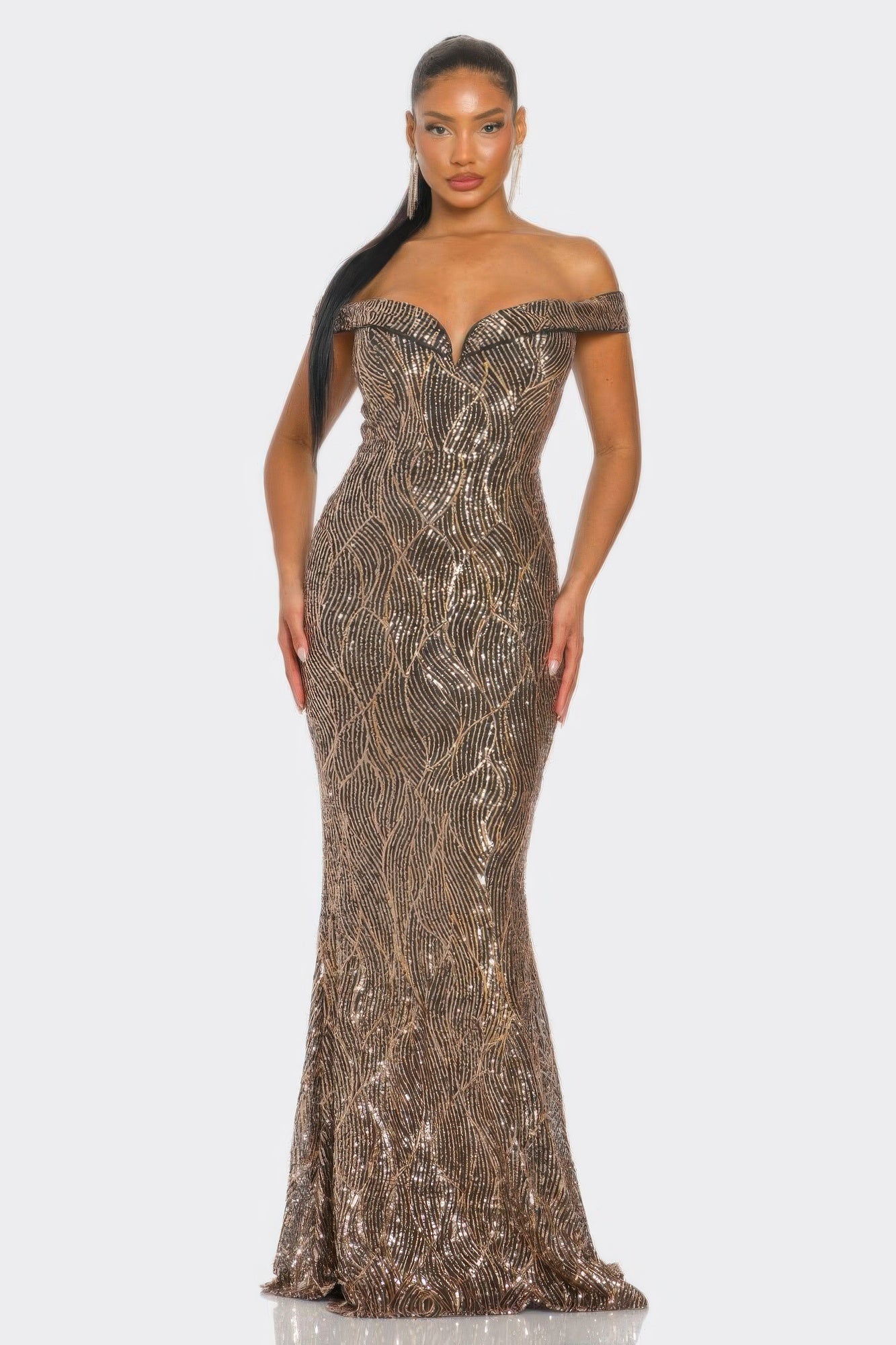 Sirene Sequins Maxi Dress - Tigbul's Variety Fashion Shop