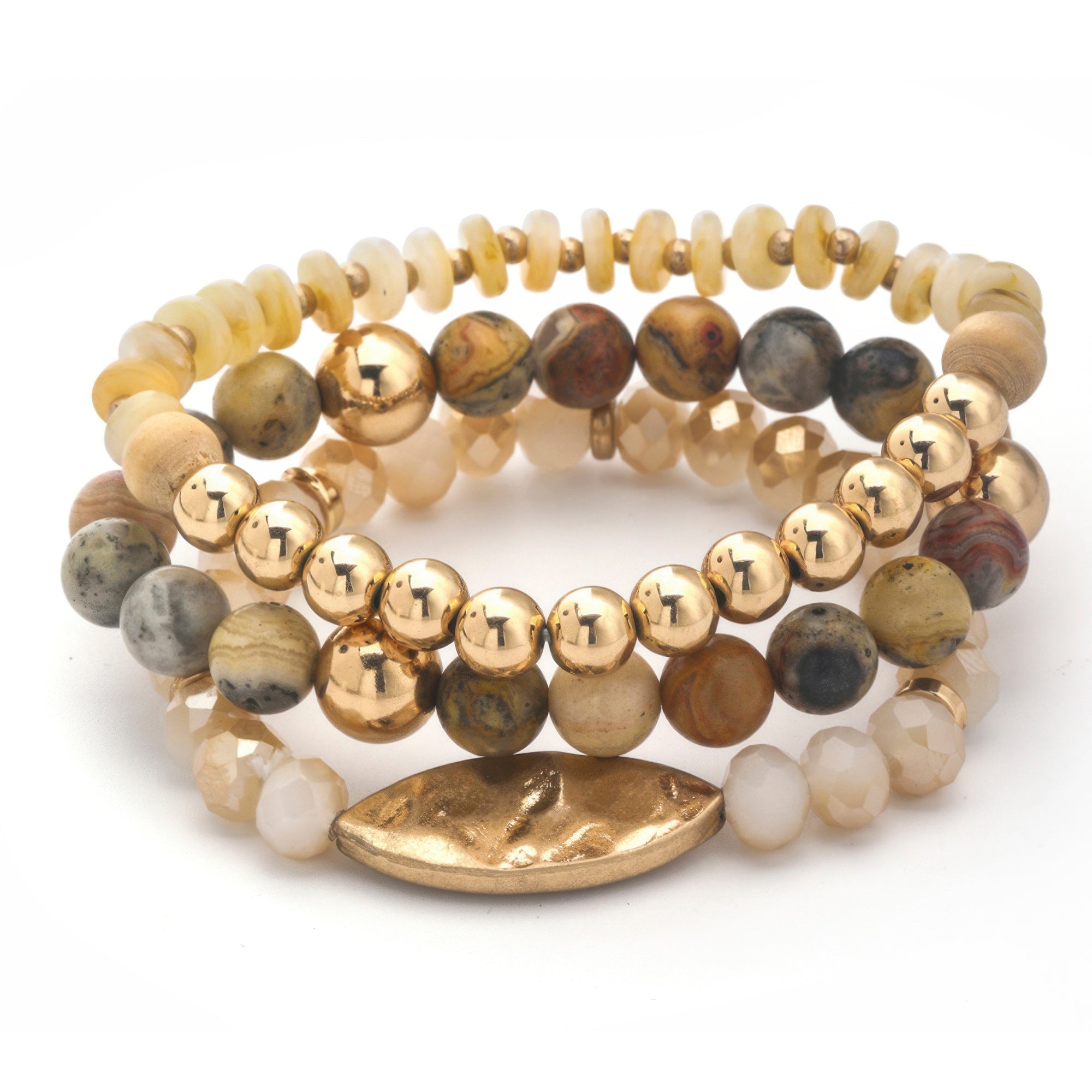 Multi Mix Bead Stretch Bracelet Set - Tigbul's Variety Fashion Shop