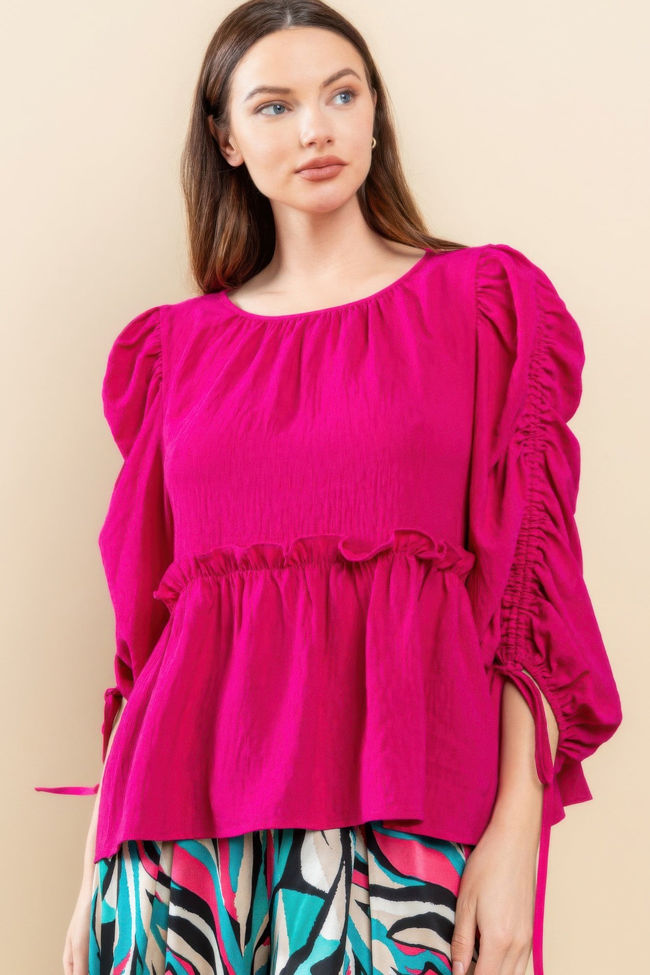 Round Neckline Babydoll Top - Tigbul's Variety Fashion Shop