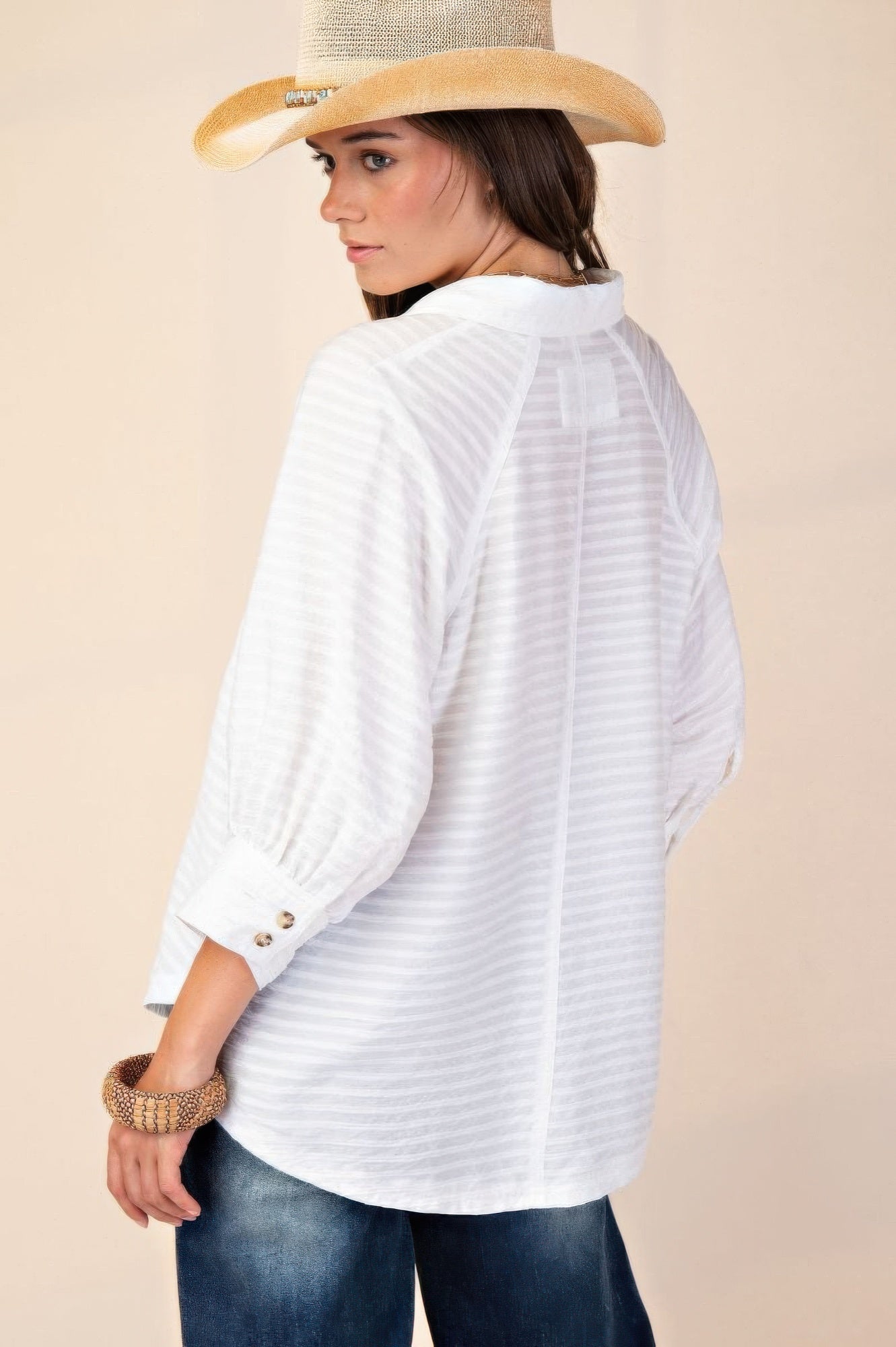 Button down textured woven shirt - Tigbul's Variety Fashion Shop