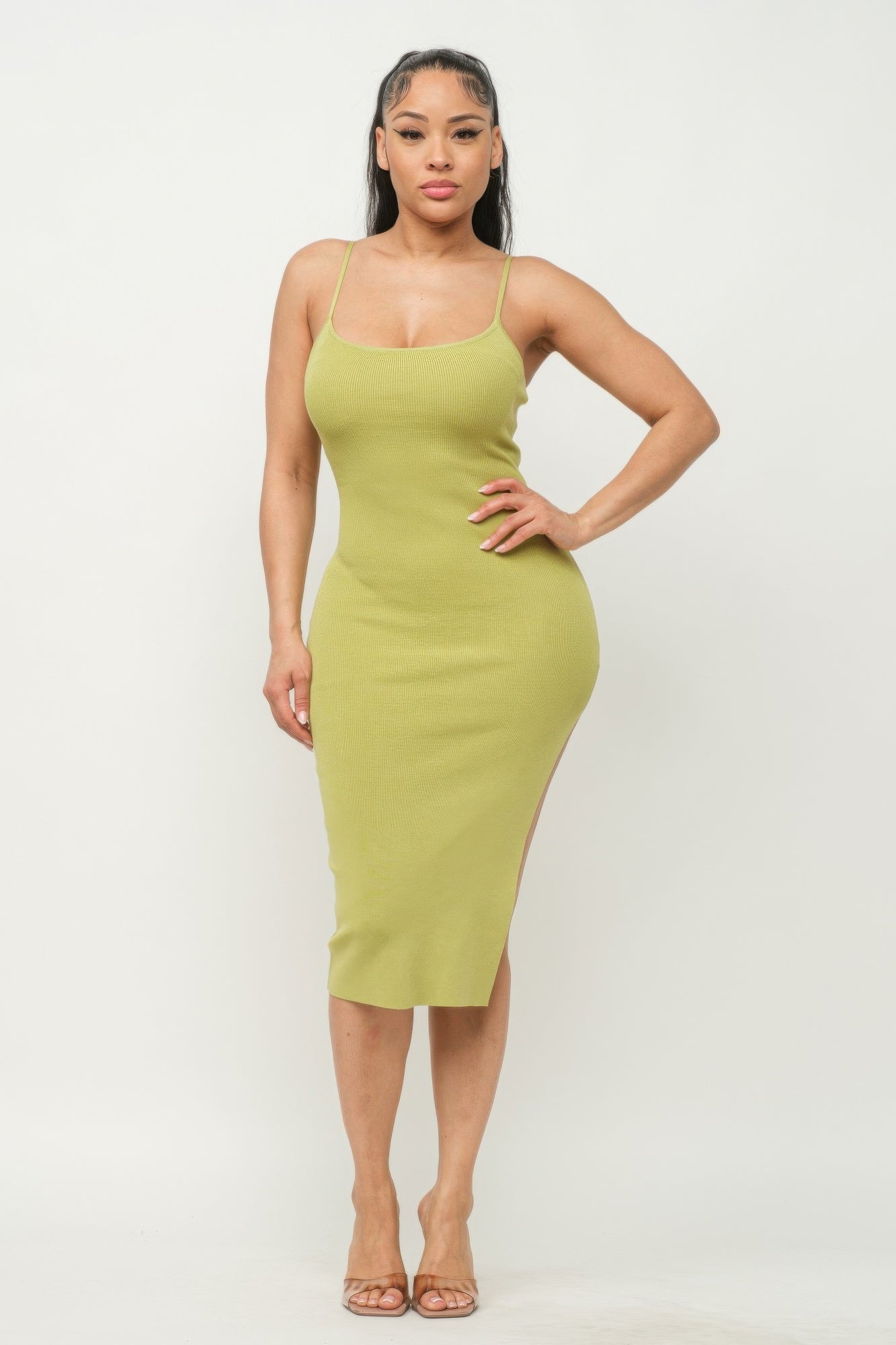 Side Slit Cami Dress - Tigbul's Variety Fashion Shop