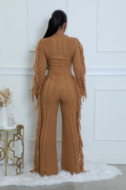 Knitted Stretch Pant Set - Tigbul's Variety Fashion Shop