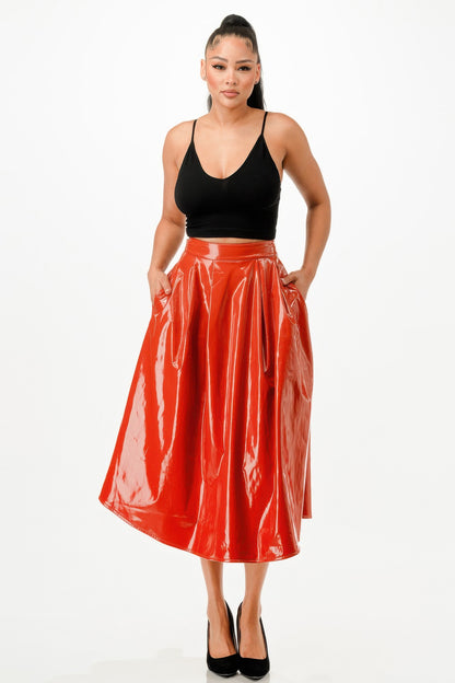 Midi Skirt With Pockets - Tigbul's Variety Fashion Shop