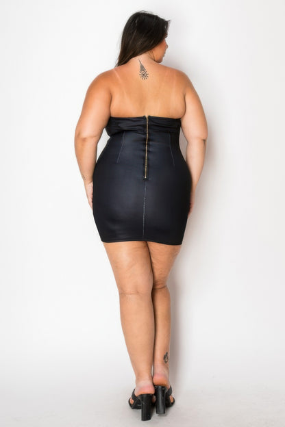 Tube Bodycon Mini Dress With Floral Print Front - Tigbul's Variety Fashion Shop