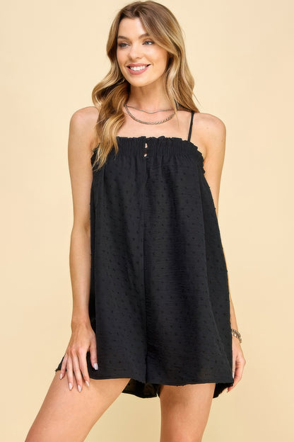 Swiss Dot Woven Romper - Tigbul's Variety Fashion Shop