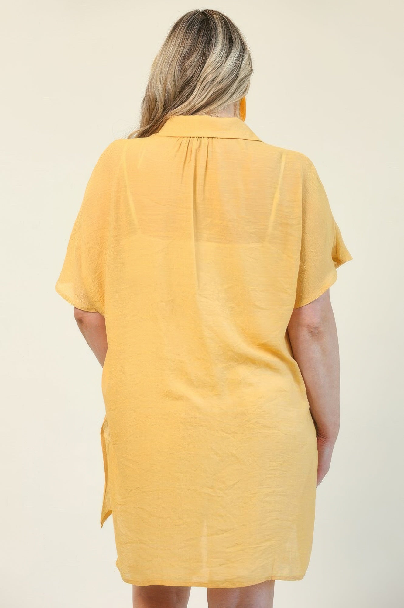 Solid Button Down Loose Fit Long Shirts With Side Slits - Tigbul's Variety Fashion Shop
