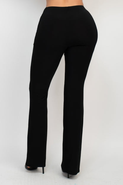 Fit And Flare Elastic Casual Pants - Tigbul's Variety Fashion Shop