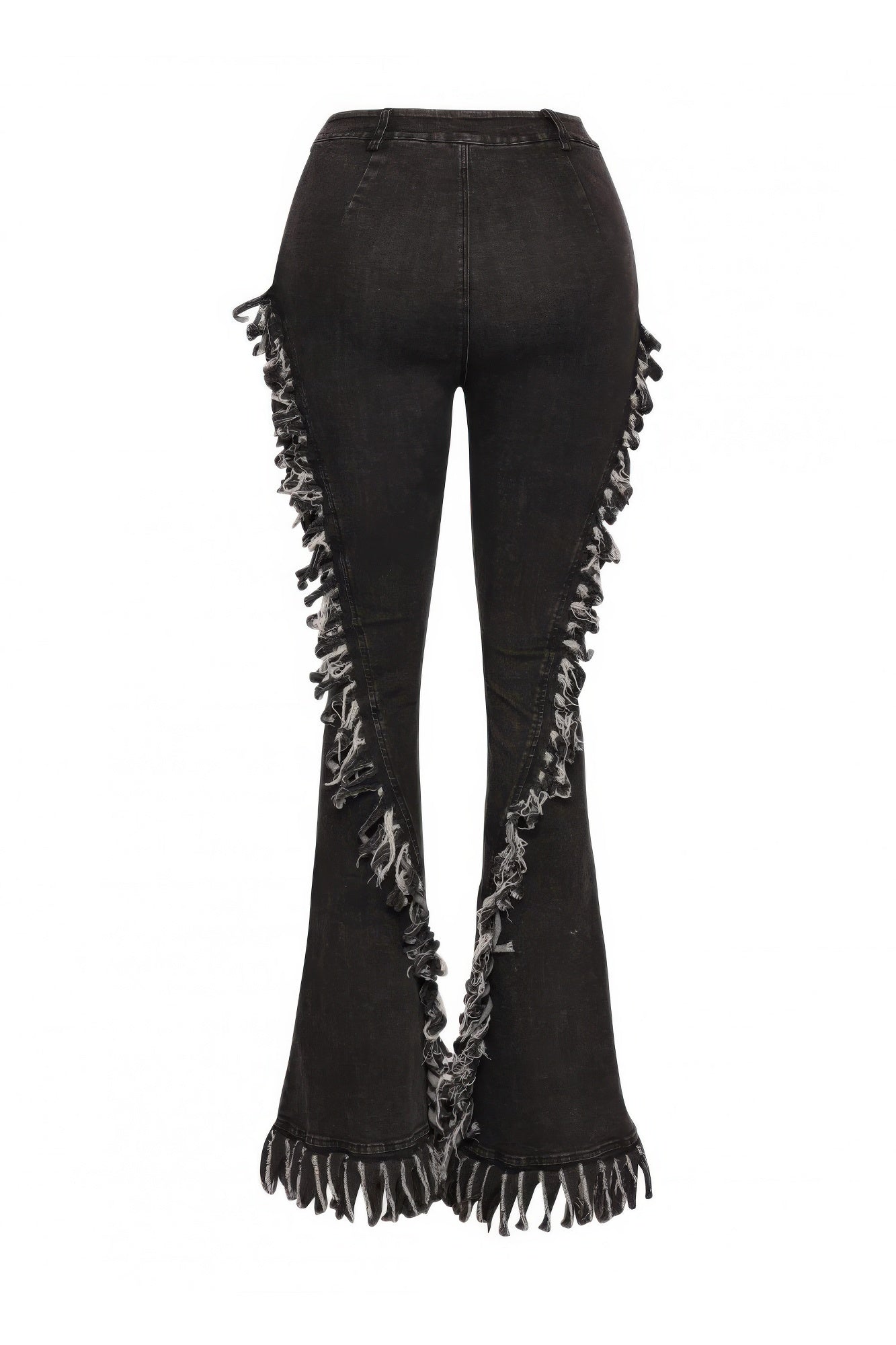 Distressed Fringe Denim Flared Pant - Tigbul's Variety Fashion Shop