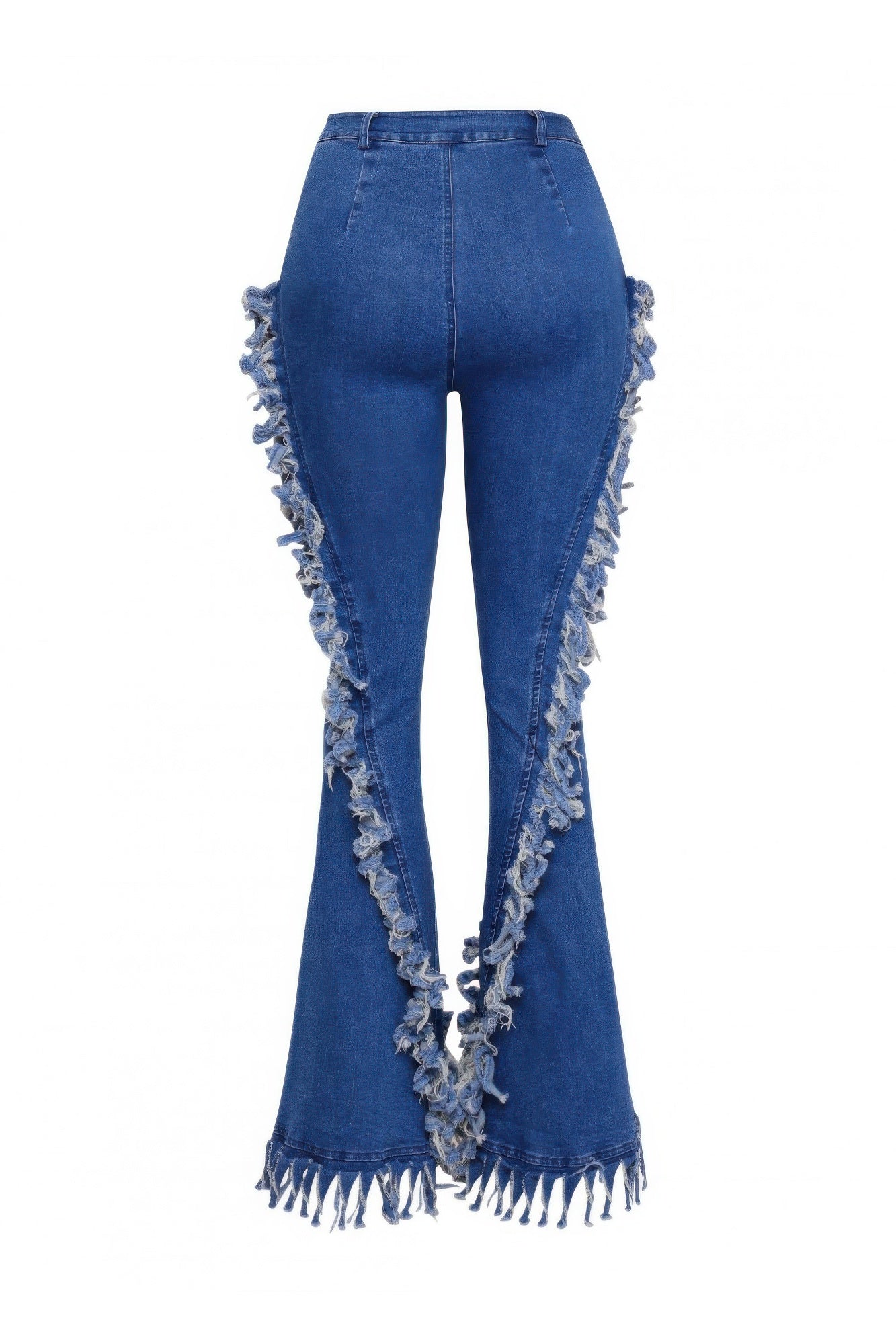 Distressed Fringe Denim Flared Pant - Tigbul's Variety Fashion Shop