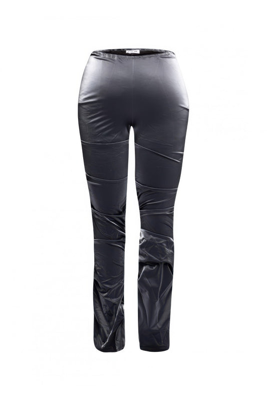 Velvet Pu Ruched Pants - Tigbul's Variety Fashion Shop