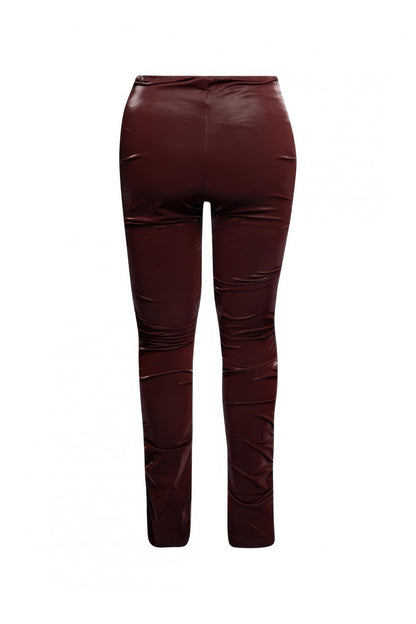 Velvet Pu Ruched Pants - Tigbul's Variety Fashion Shop