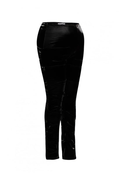Velvet Pu Ruched Pants - Tigbul's Variety Fashion Shop