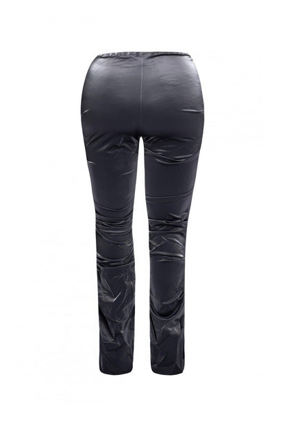 Velvet Pu Ruched Pants - Tigbul's Variety Fashion Shop