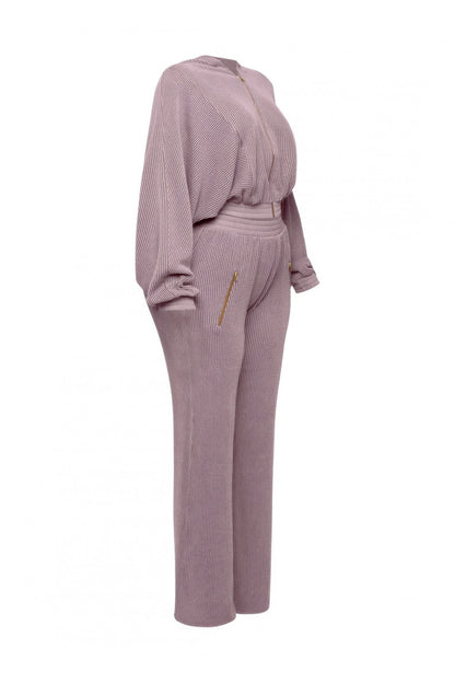 Zipper Closure Hoodie Jacket & Pants Set - Tigbul's Variety Fashion Shop