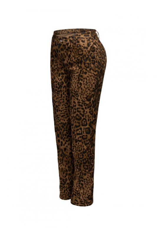 Leopard Printed Wide Leg Pants - Tigbul's Variety Fashion Shop