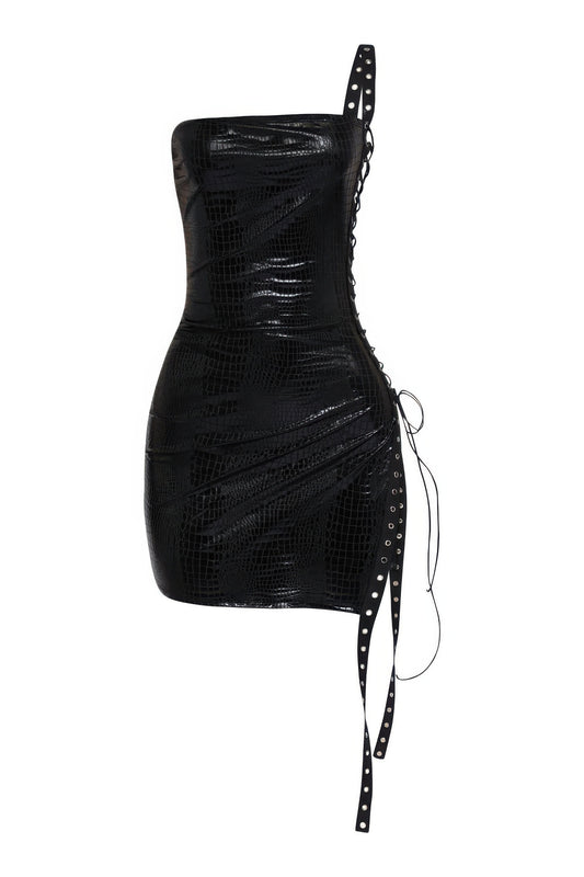 Side Open Lace Up Tube Dress - Tigbul's Variety Fashion Shop