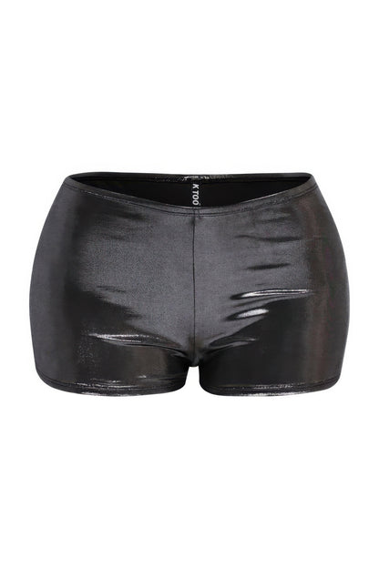Shimmer High Waisted Shorts - Tigbul's Variety Fashion Shop