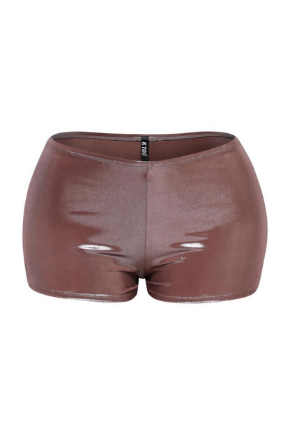 Shimmer High Waisted Shorts - Tigbul's Variety Fashion Shop