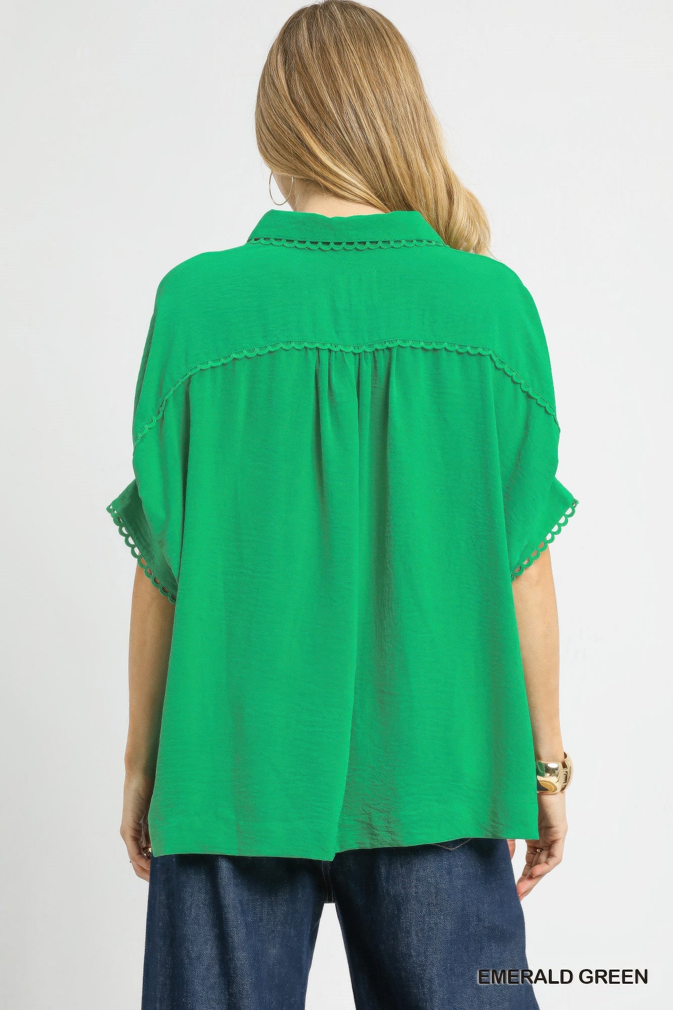 Fresh Flair Scallop Trim Blouse - Tigbul's Variety Fashion Shop