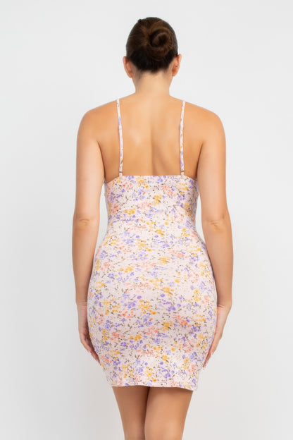 Ruched Floral Cami Dress - Tigbul's Variety Fashion Shop