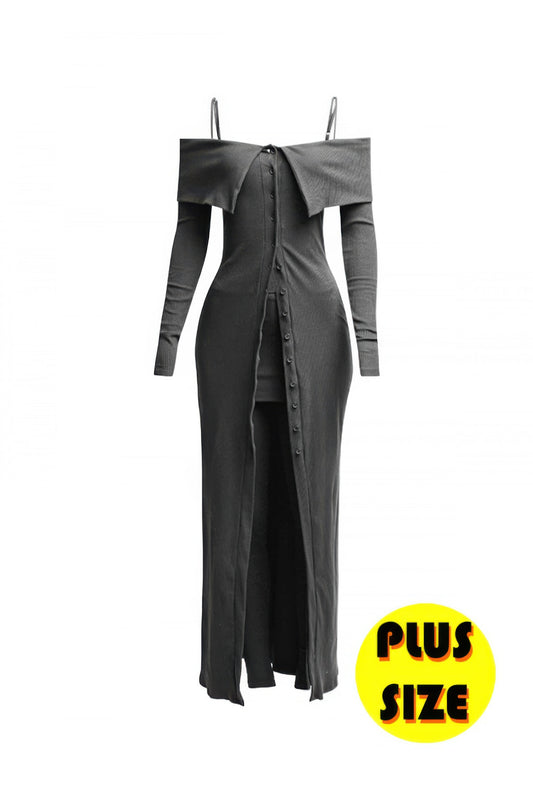 Plus Size Long Length Top & Skirt Leggings Set - Tigbul's Variety Fashion Shop