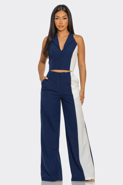 2 Piece Color Block Set - Tigbul's Variety Fashion Shop