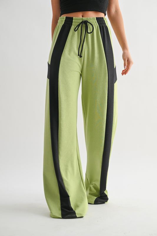 Color Block Wide Leg Lounge Pants - Tigbul's Variety Fashion Shop