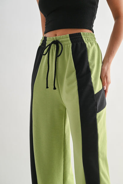 Color Block Wide Leg Lounge Pants - Tigbul's Variety Fashion Shop