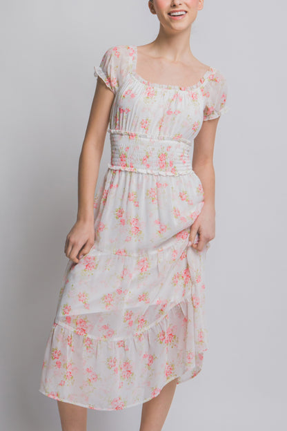 Short Sleeve Floral Maxi Dress - Tigbul's Variety Fashion Shop