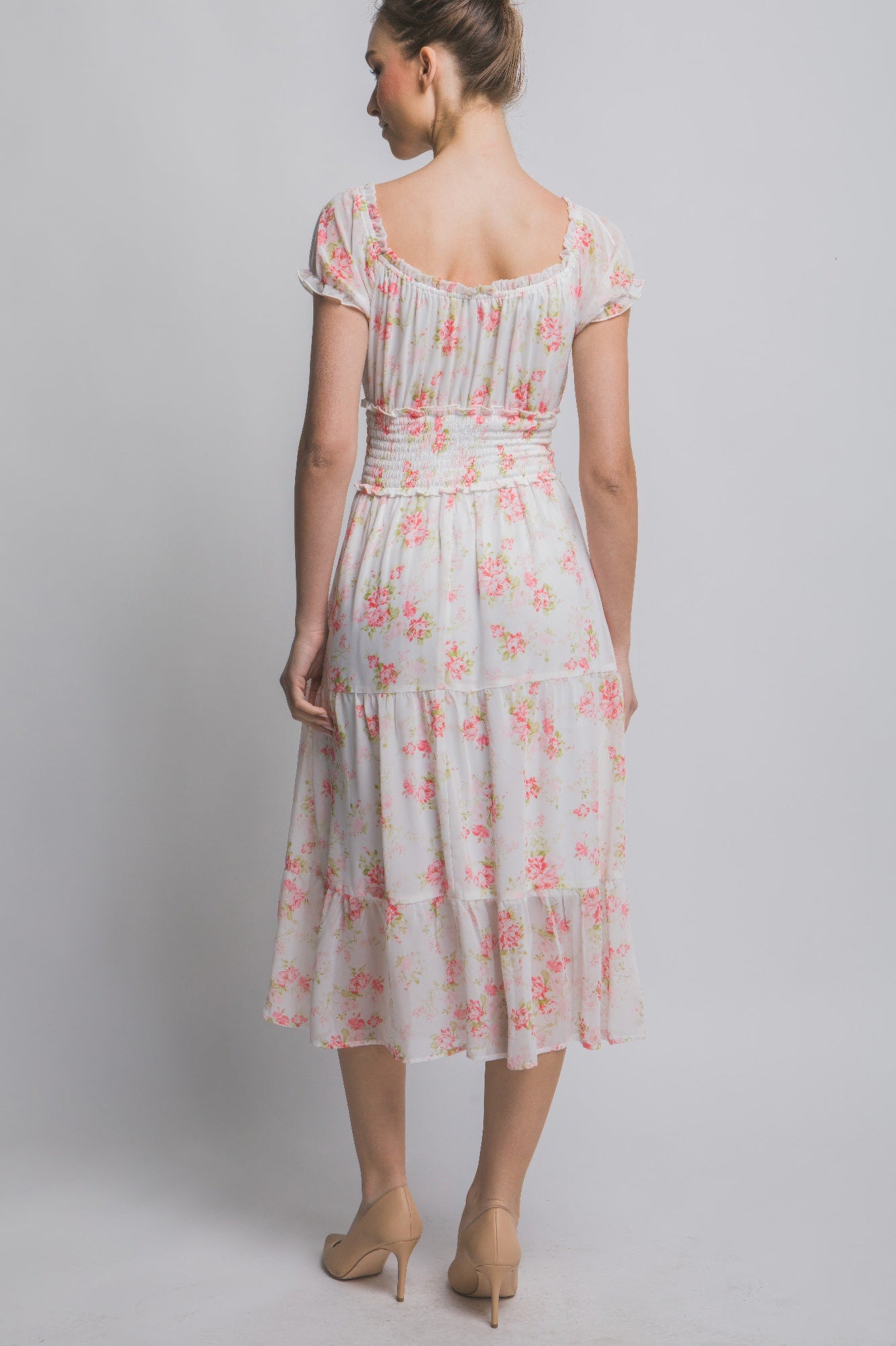 Short Sleeve Floral Maxi Dress - Tigbul's Variety Fashion Shop