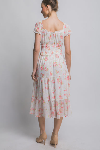 Short Sleeve Floral Maxi Dress - Tigbul's Variety Fashion Shop
