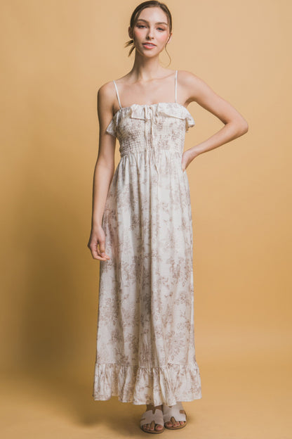 Smocked Floral Maxi Dress - Tigbul's Variety Fashion Shop