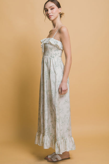Smocked Floral Maxi Dress - Tigbul's Variety Fashion Shop