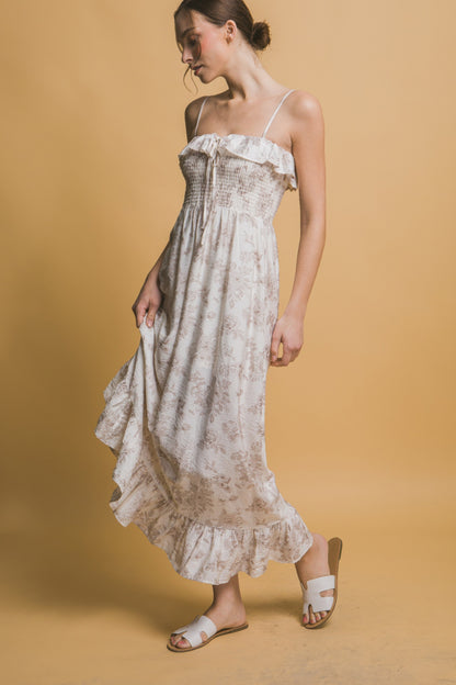 Smocked Floral Maxi Dress - Tigbul's Variety Fashion Shop