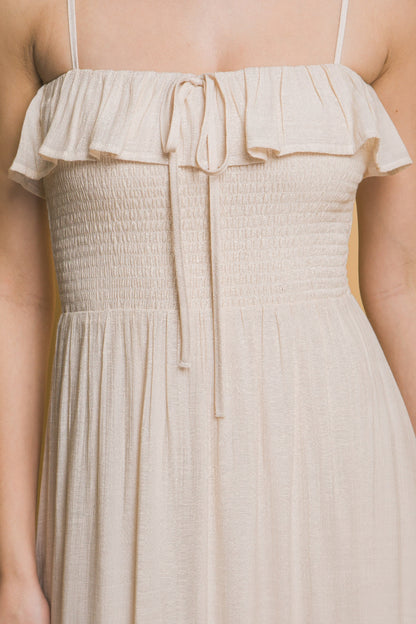 Smocked Ruffle Maxi Dress - Tigbul's Variety Fashion Shop