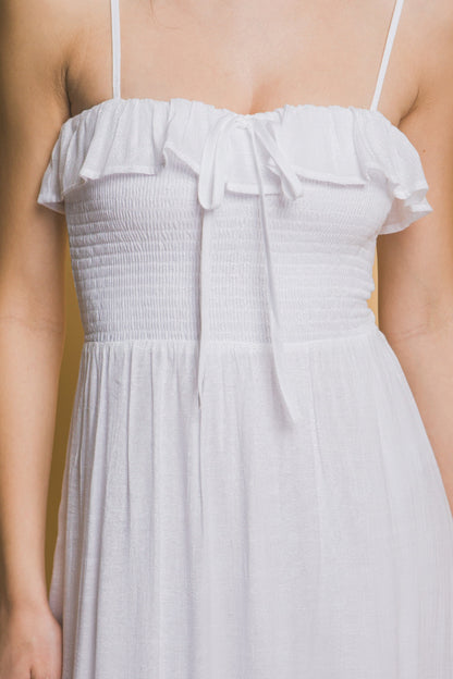 Smocked Ruffle Maxi Dress - Tigbul's Variety Fashion Shop