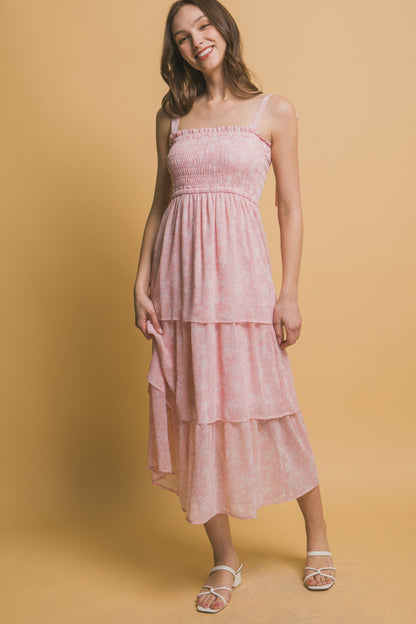 Tiered Midi Floral Dress - Tigbul's Variety Fashion Shop