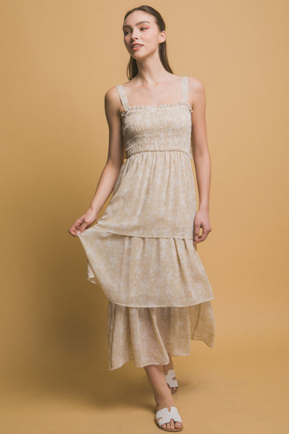 Tiered Midi Floral Dress - Tigbul's Variety Fashion Shop