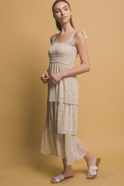 Tiered Midi Floral Dress - Tigbul's Variety Fashion Shop
