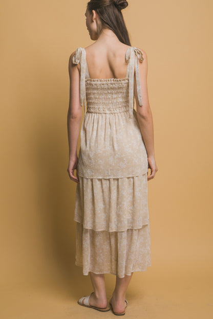 Tiered Midi Floral Dress - Tigbul's Variety Fashion Shop