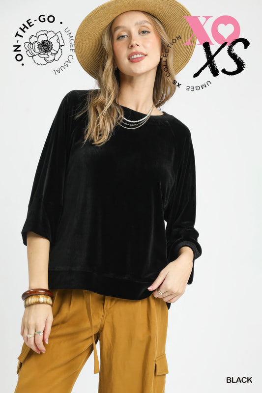 Ribbed Knit Oversized Top - Tigbul's Variety Fashion Shop