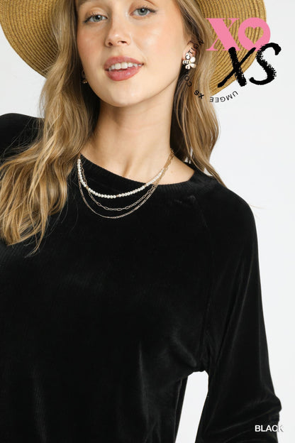 Ribbed Knit Oversized Top - Tigbul's Variety Fashion Shop