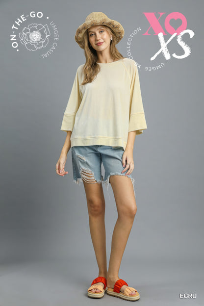Ribbed Knit Oversized Top - Tigbul's Variety Fashion Shop
